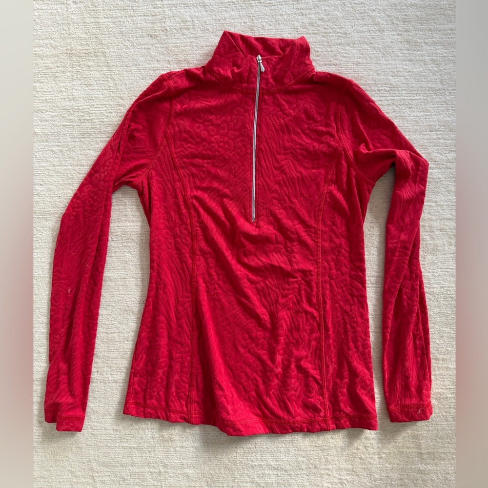 SNO SKINS Red Textured Long Sleeve Top